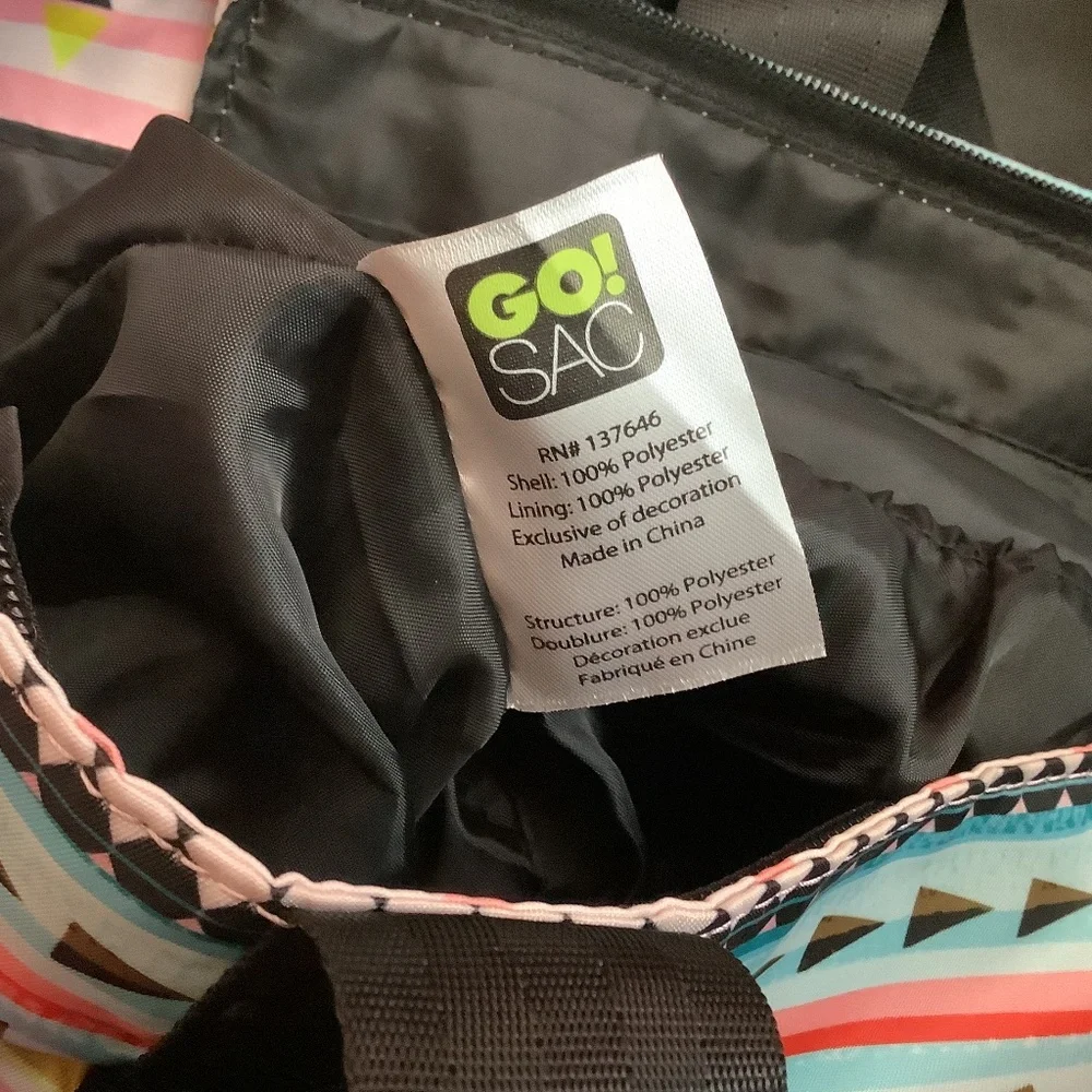 EUC GO! SAC tote overnight‎ diaper bag tote 3 piece set Aztex